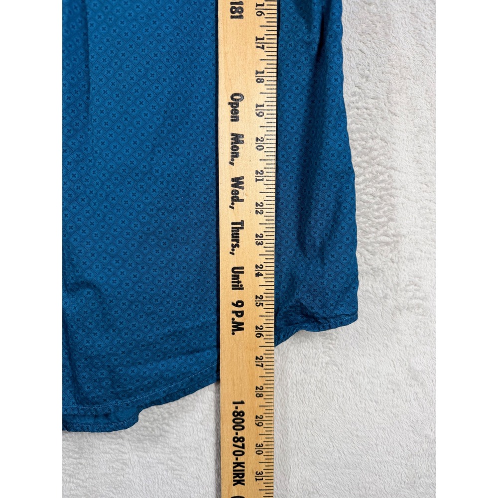 Cinch Button Down Shirt Women S Teal Blue Geometric Western MTW1105345 - Picture 7 of 8